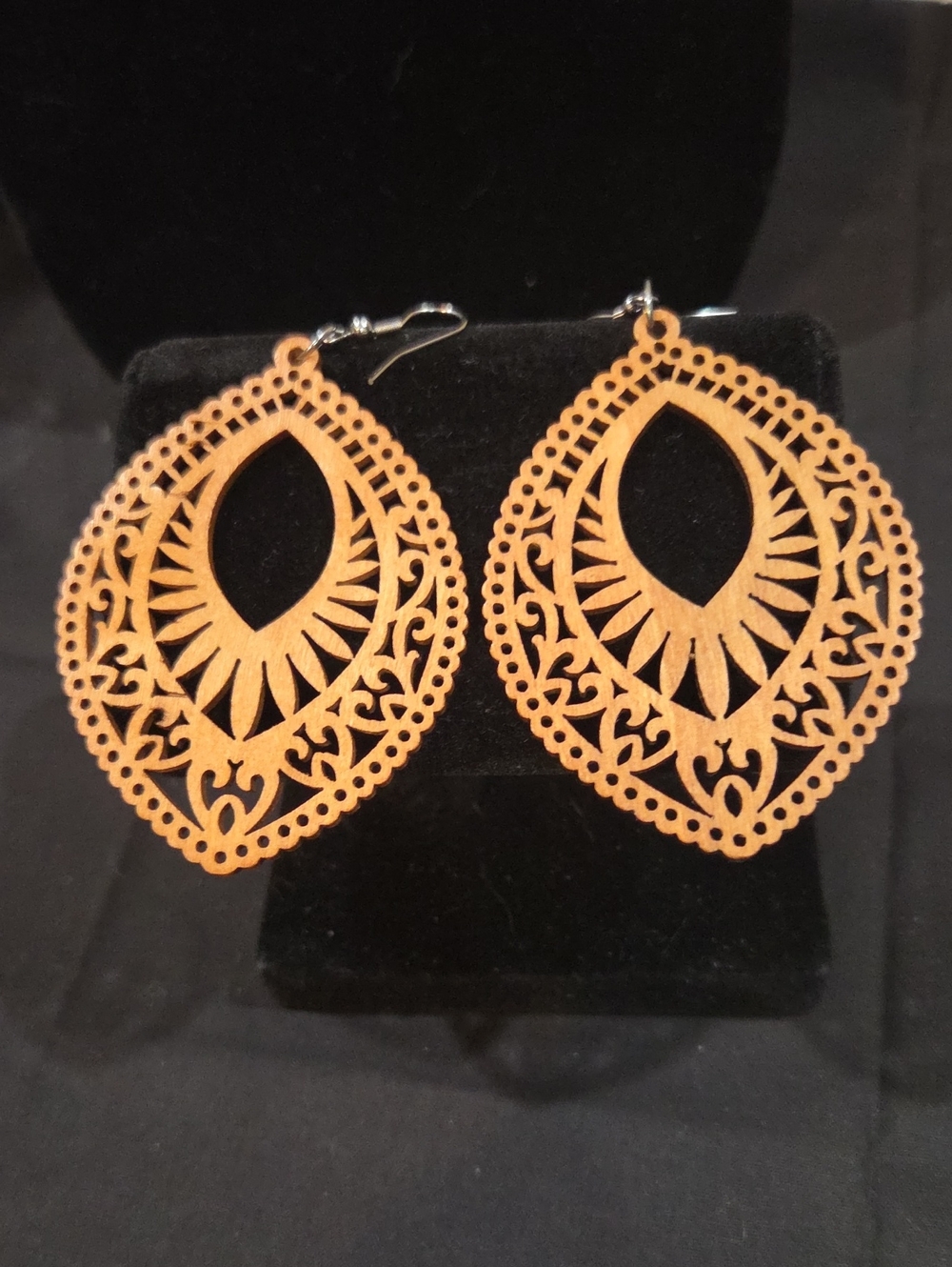 BOHO STYLE DANGLE WOOD EARRINGS
